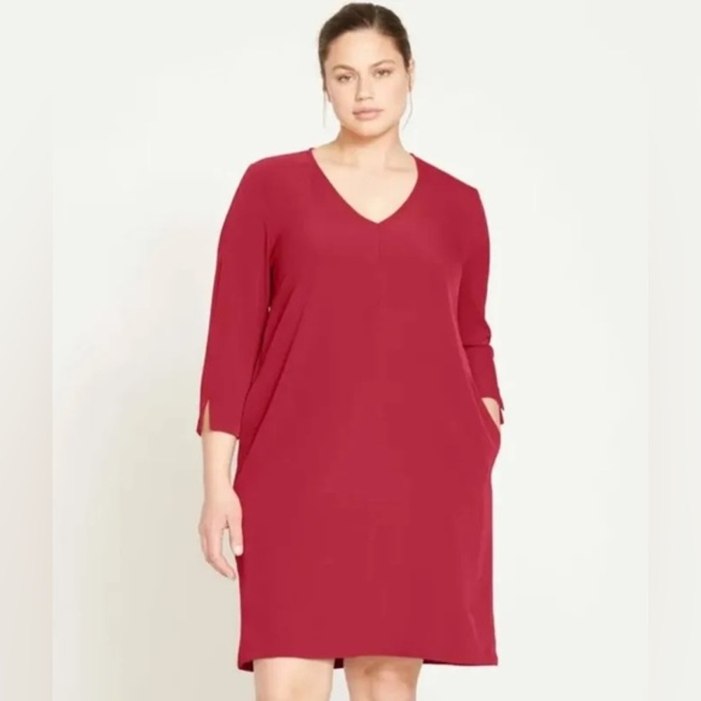 Universal Standard XS Maroon Midi Casual Dress Women’s